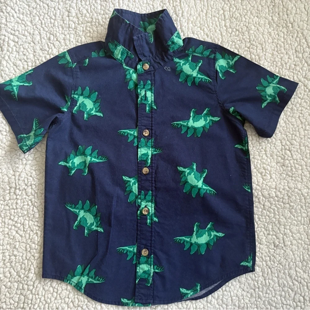 Old Navy Navy Blue Dinosaur Print Kids Shirt